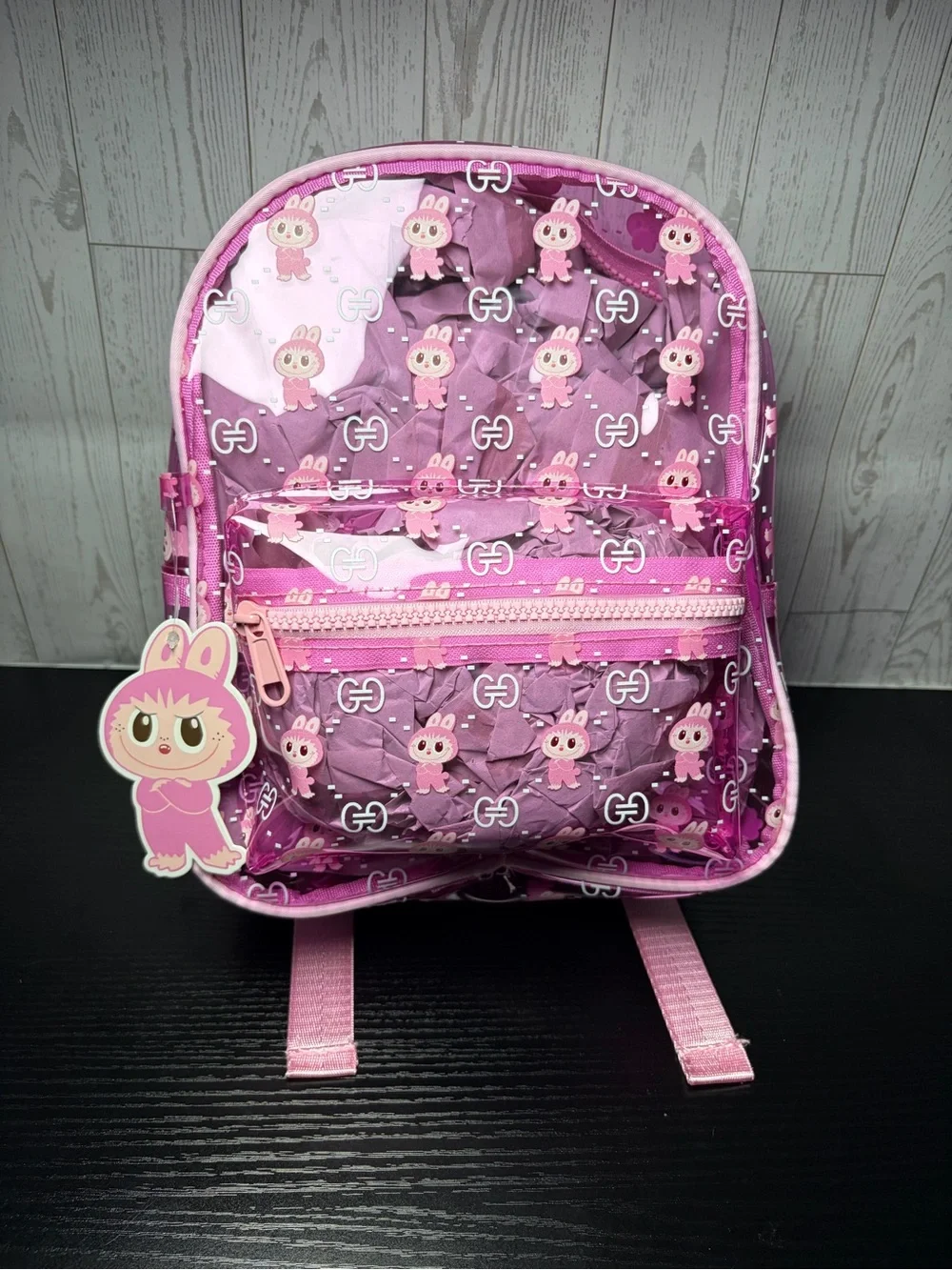 Monsters Small Backpack With Monster Keychain/Bag Charm